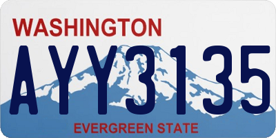 WA license plate AYY3135