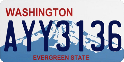 WA license plate AYY3136