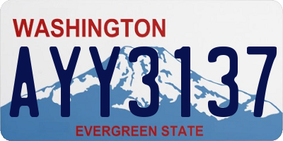 WA license plate AYY3137