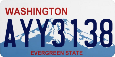 WA license plate AYY3138