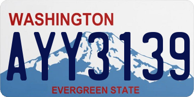 WA license plate AYY3139