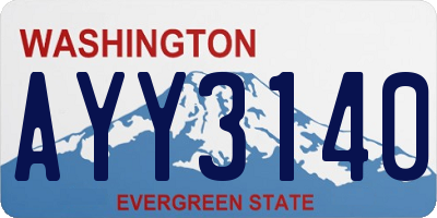 WA license plate AYY3140