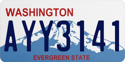 WA license plate AYY3141