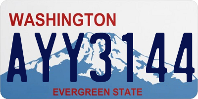 WA license plate AYY3144