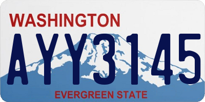 WA license plate AYY3145