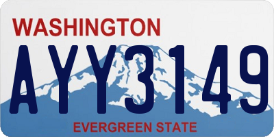 WA license plate AYY3149