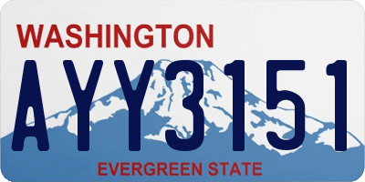 WA license plate AYY3151