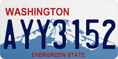 WA license plate AYY3152