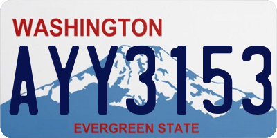 WA license plate AYY3153