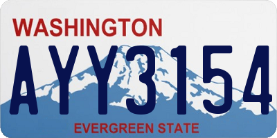 WA license plate AYY3154