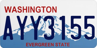 WA license plate AYY3155