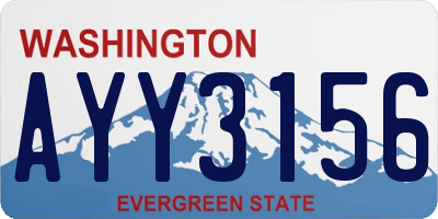 WA license plate AYY3156