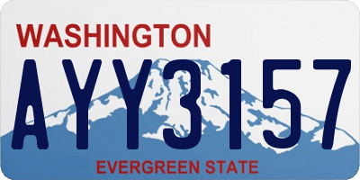 WA license plate AYY3157