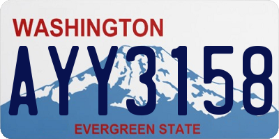 WA license plate AYY3158