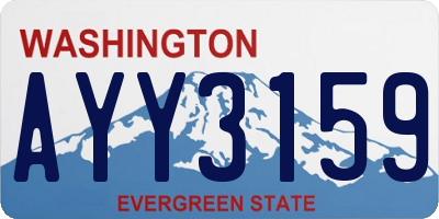 WA license plate AYY3159