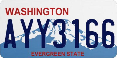 WA license plate AYY3166