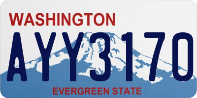 WA license plate AYY3170