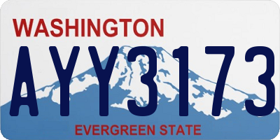 WA license plate AYY3173