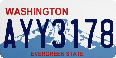 WA license plate AYY3178