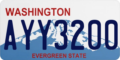 WA license plate AYY3200