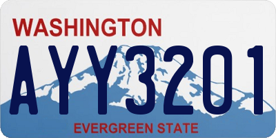 WA license plate AYY3201