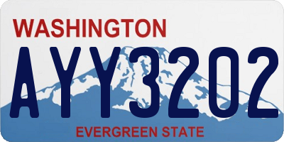 WA license plate AYY3202