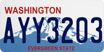 WA license plate AYY3203