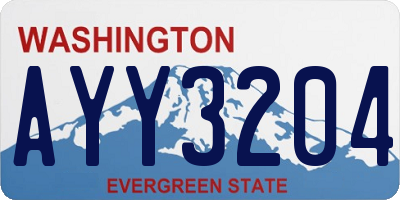 WA license plate AYY3204