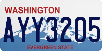 WA license plate AYY3205