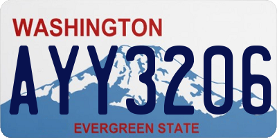 WA license plate AYY3206