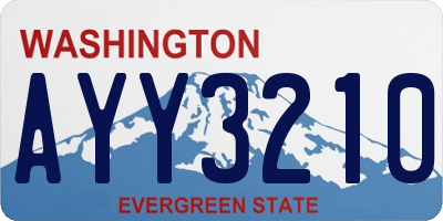 WA license plate AYY3210