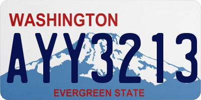 WA license plate AYY3213