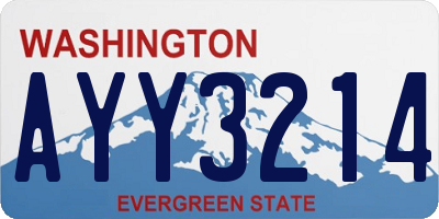 WA license plate AYY3214