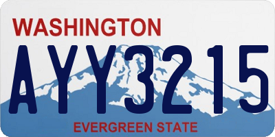 WA license plate AYY3215