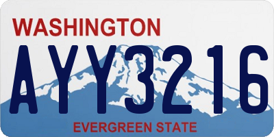 WA license plate AYY3216