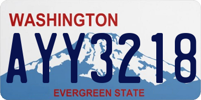 WA license plate AYY3218