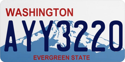 WA license plate AYY3220