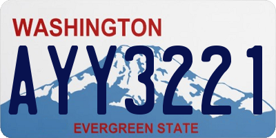 WA license plate AYY3221