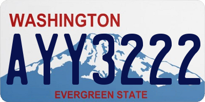 WA license plate AYY3222