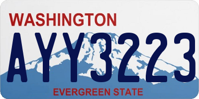 WA license plate AYY3223