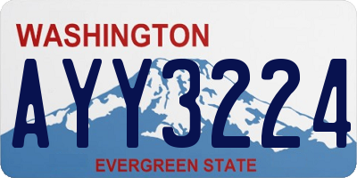 WA license plate AYY3224