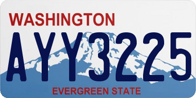 WA license plate AYY3225