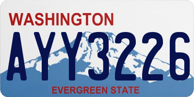 WA license plate AYY3226