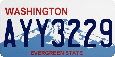 WA license plate AYY3229