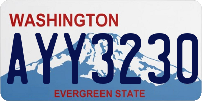 WA license plate AYY3230