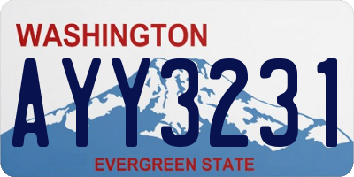 WA license plate AYY3231