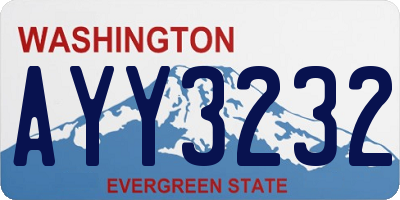 WA license plate AYY3232