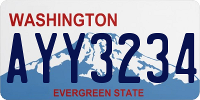 WA license plate AYY3234