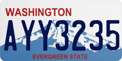 WA license plate AYY3235