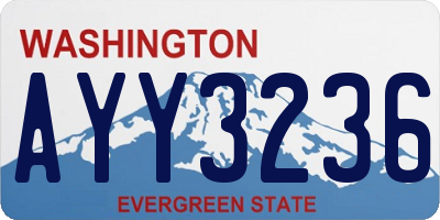 WA license plate AYY3236